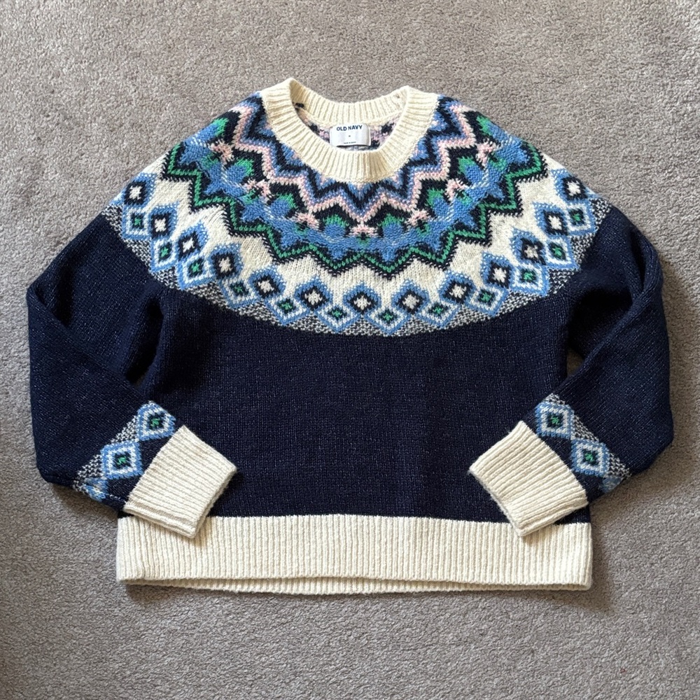 Old Navy Patterned Crewneck Sweater